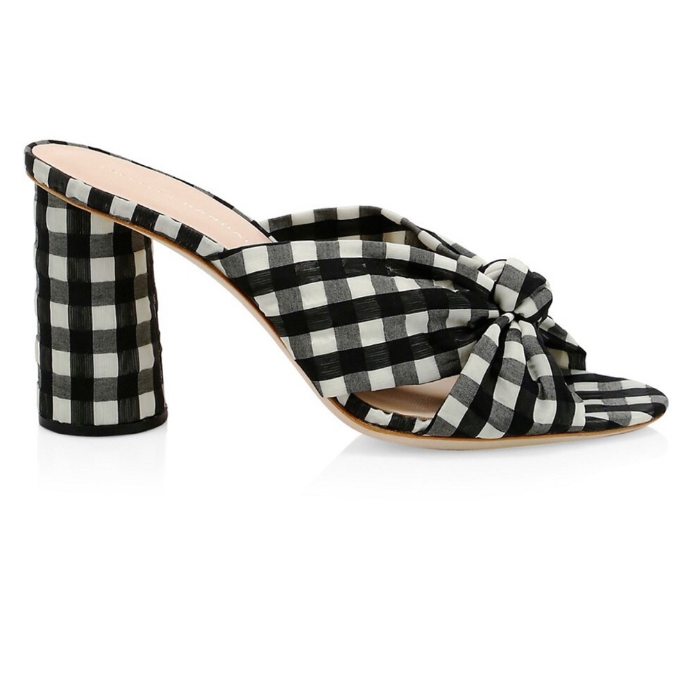 Loeffler Randall Coco Knotted Gingham Mules